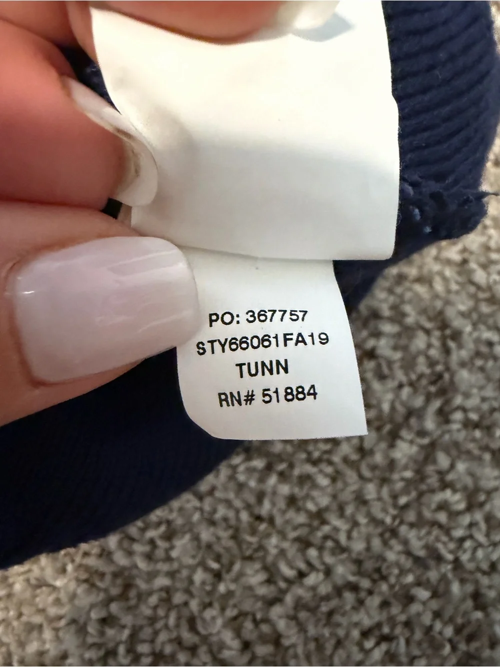 Patagonia Kids Navy Beanie with Yellow and Light Blue Pattern Pom